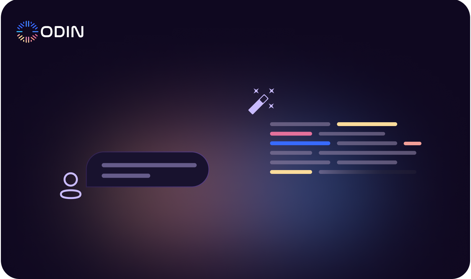 Odin AI illustration depicting the difference between a user chat input and advanced conversational AI responses, highlighting the transformative power of AI in understanding and generating human-like dialogues.