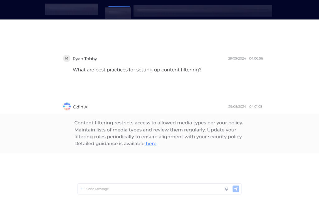 Odin AI providing guidance on locking support tickets, responding to Amilia Johnson's inquiry about available resources for new customers.