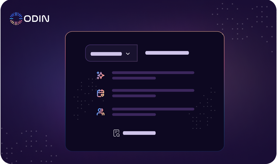 Odin AI's knowledge base interface showing icons and lists for organized information access and management.