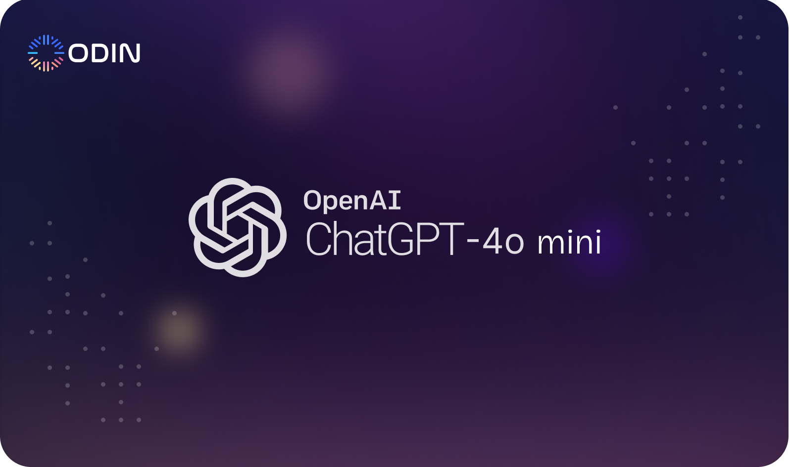 Odin AI and OpenAI ChatGPT-4o Mini collaboration banner showcasing the integration of advanced AI capabilities.