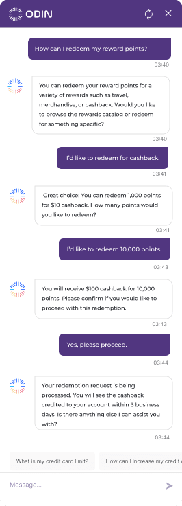 Odin AI Redeeming Reward Points 