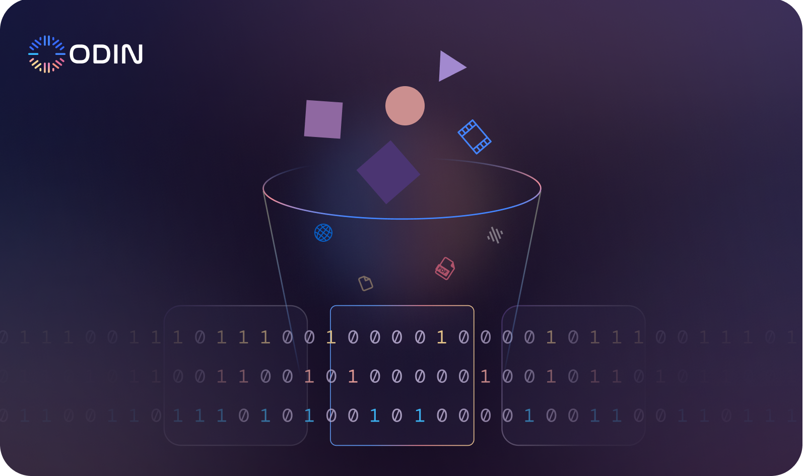 Odin AI data filtering automation illustration showing efficient data extraction and sorting processes.