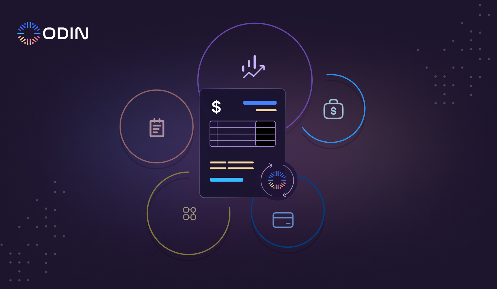 Odin AI dashboard showcasing accounts payable automation with integrated financial reporting and operational efficiency features.