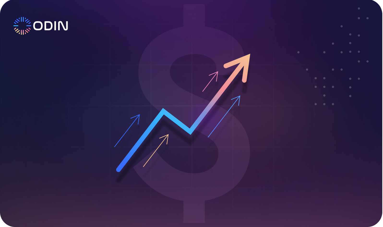 Odin AI logo with an upward trending arrow graph, symbolizing financial growth and the impact of AI-driven finance automation solutions.