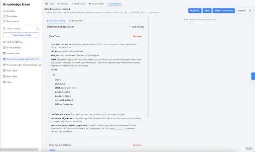 Odin AI’s Smart Tables interface