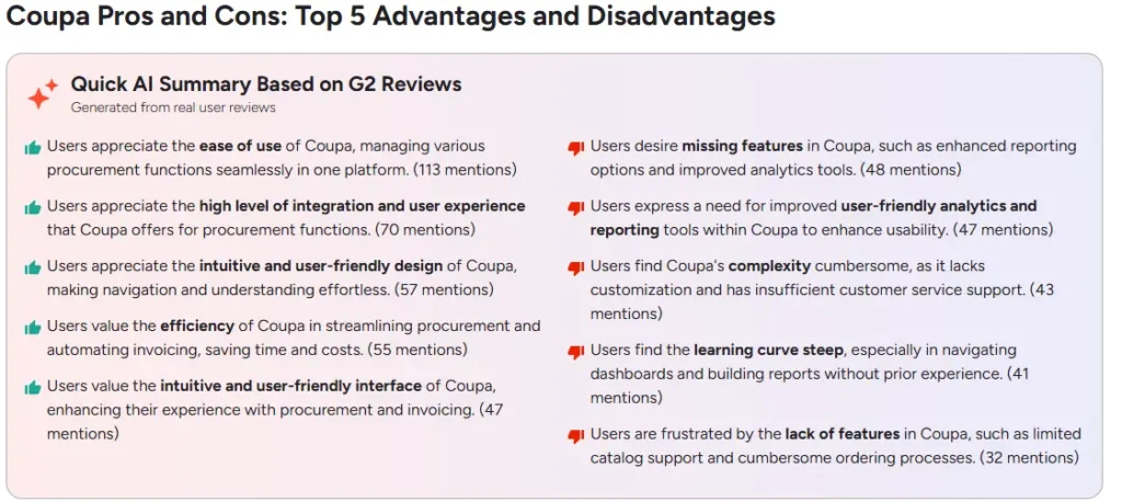 Coupa Pros and Cons