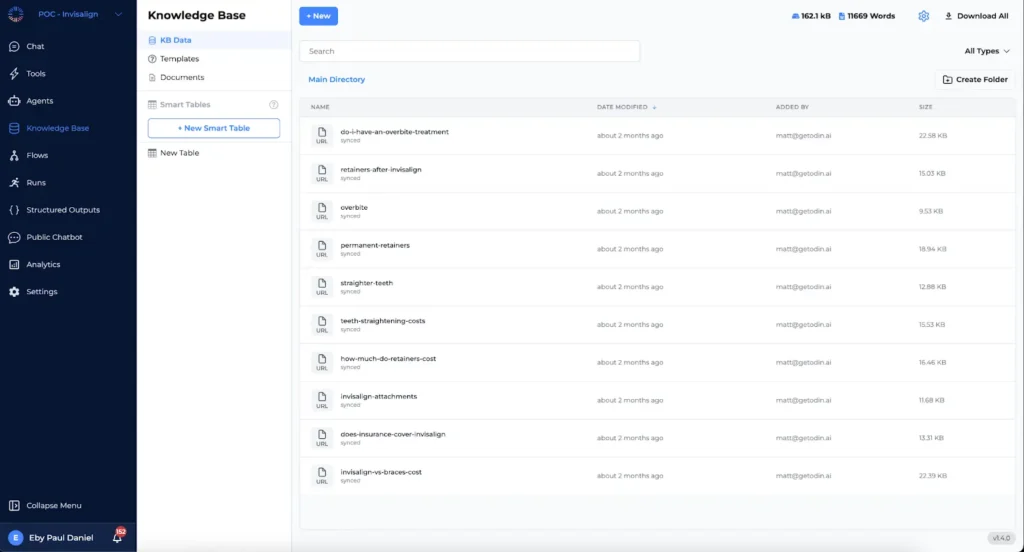 Odin AI’s knowledge base